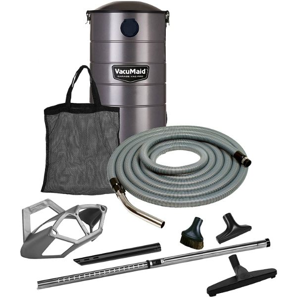 VacuMaid GV50PRO Wall Mounted Garage and Car Vacuum with 50 ft. Hose and Tools.